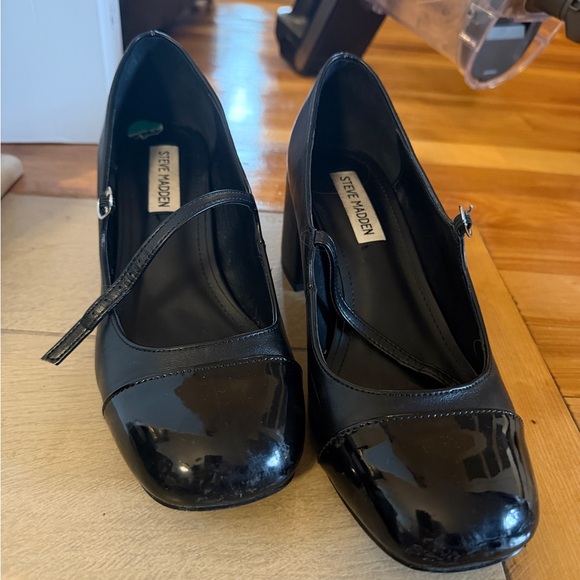 Steve Madden Shoes - Steve Madden Black Patent Mary Jane Block Heels